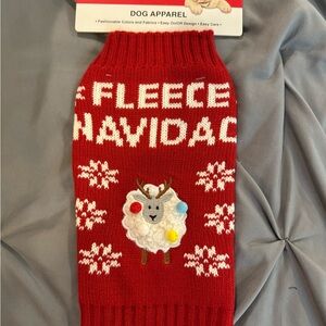Dog Apparel Red Fleece Navidad Sweater